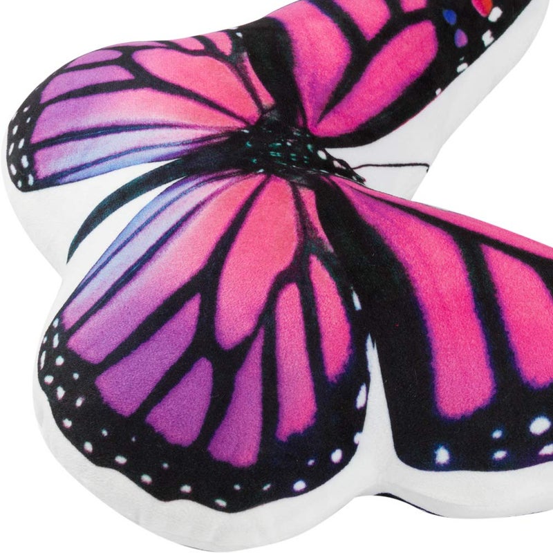 JWH Colorful 3D Butterfly Pillow Decorative Animal Throw Pillow Print Accent Pillow Stuffed Cushion for Bed Bedroom Couch Bedroom 13x18 Inch Purple Red - Image 2